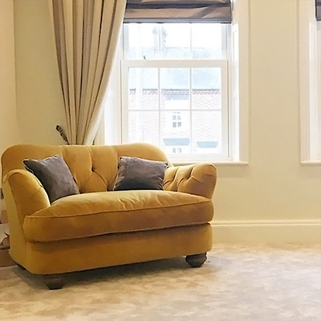 Fairmont Snuggler in Warwick Plush Turmeric